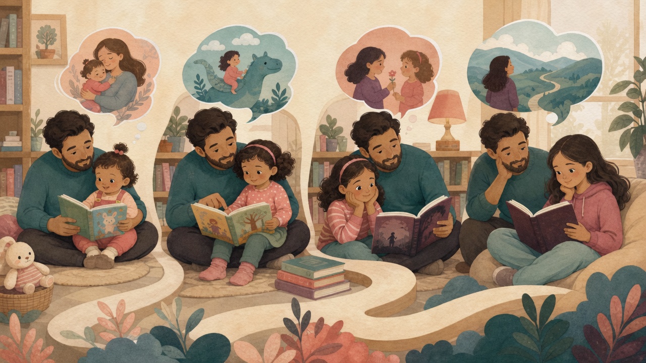 Editorial illustration for How Stories Shape Your Child From Ages Two to Nine
